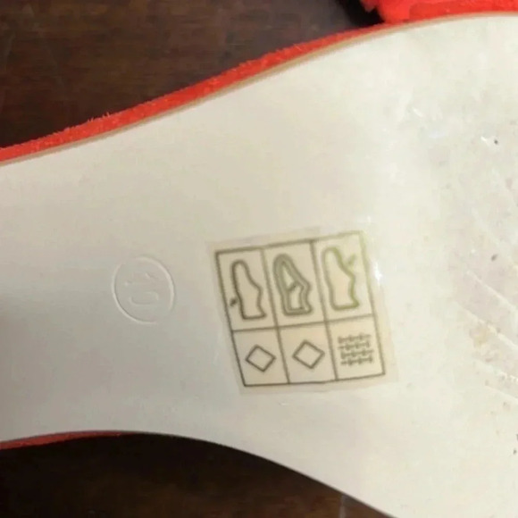 Allegra K Ankle Strap Open Toe Chunky Heels Sandals Orange size 10 - Picture 6 of 6